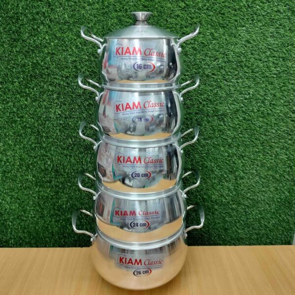Kiam Heavy Thick Base Belly Shape Saucepan 10 in 1 set