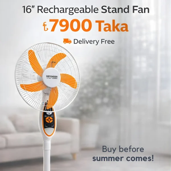 Second image of Defender 16” Rechargeable Stand Fan